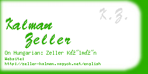 kalman zeller business card